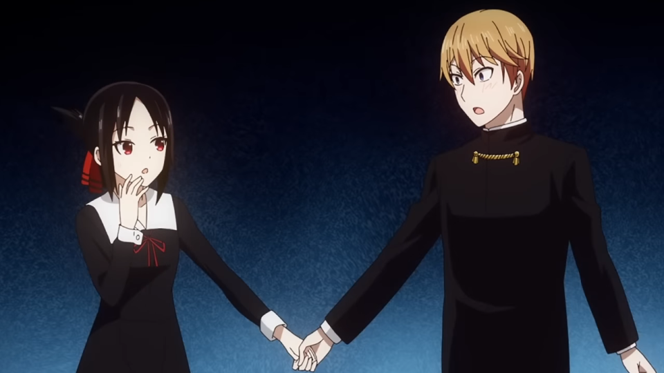 Shirogane and Kaguya in Kaguya-sama: Love is War - The First Kiss That Never Ends.