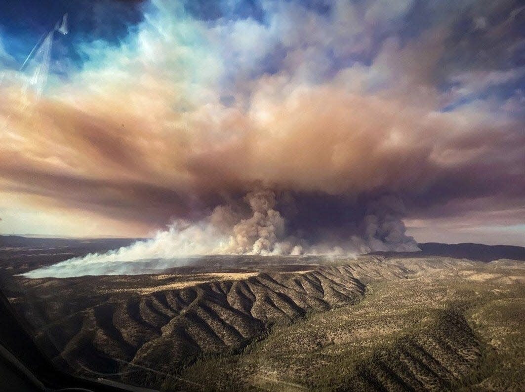 The Black Fire burns in the Gila National Forest on Monday, May 16, 2022.