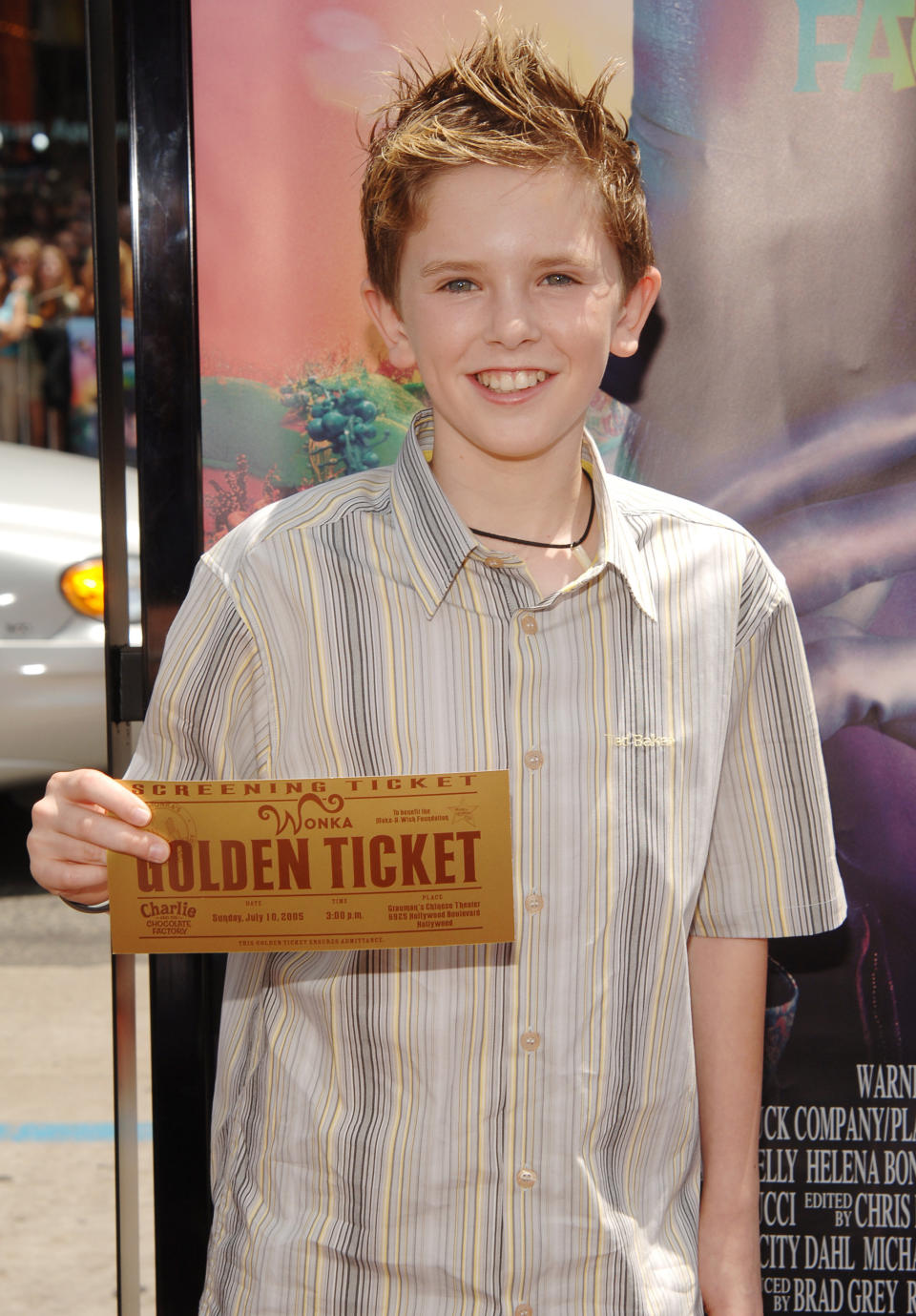 Freddie Highmore smiles at the "Charlie and the Chocolate Factory" premiere circa 2005