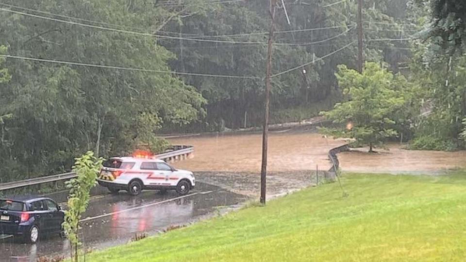 PHOTO: Flooding is seen here in Newtown Pennsylvania after some severe storms, July 16, 2023. (ABC News)