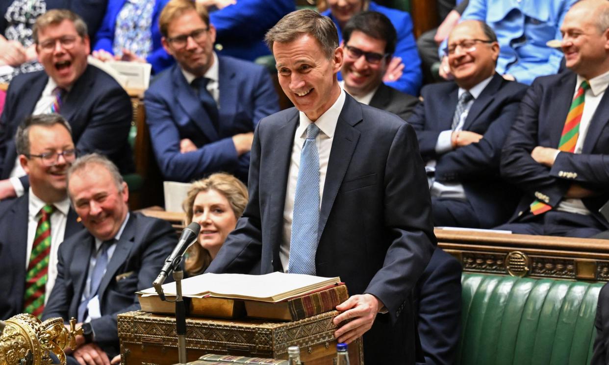 <span>Jeremy Hunt Hunt raised money in the budget through tax increases on vaping, tobacco, holiday home lets, business class flights and non-doms.</span><span>Photograph: Jessica Taylor/UK Parliament/AFP/Getty Images</span>