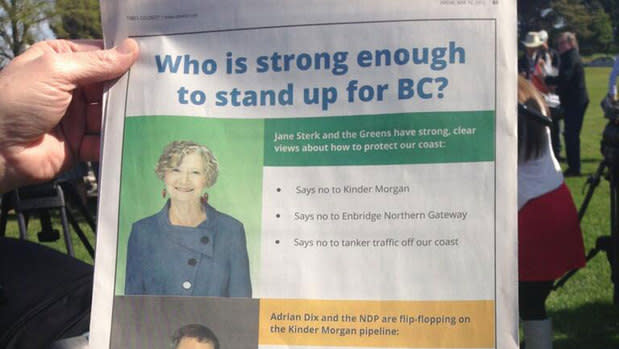 The B.C. Liberal Party paid for this full-page newspaper ad, which ran Friday.