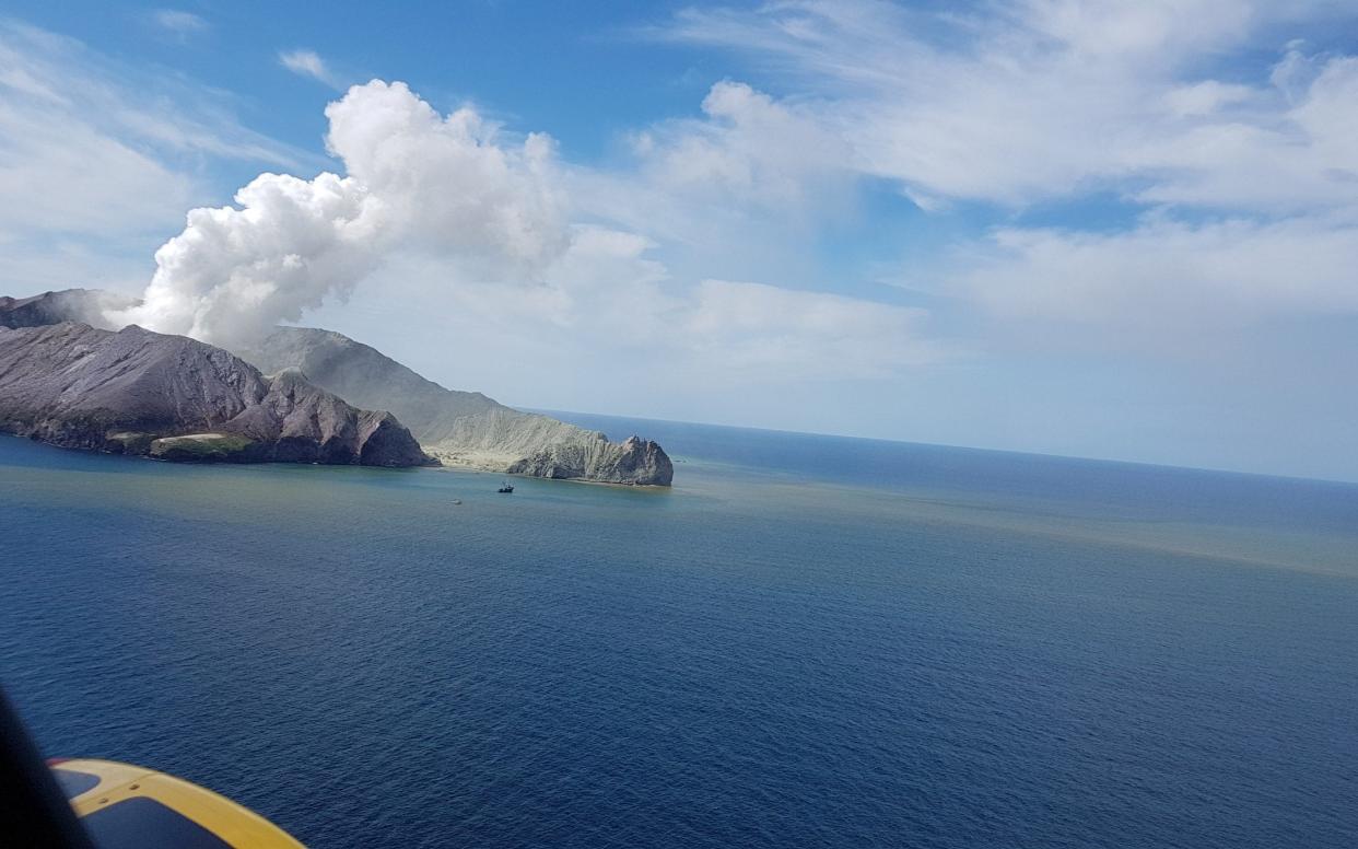 A view of White Island, New Zealand from a helicopter, after a volcanic eruption December 9, 2019, in this picture obtained from social media - via REUTERS