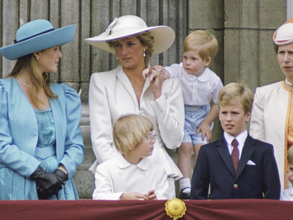 Princess Diana and Prince Harry at the 1987 Trooping the Colour.