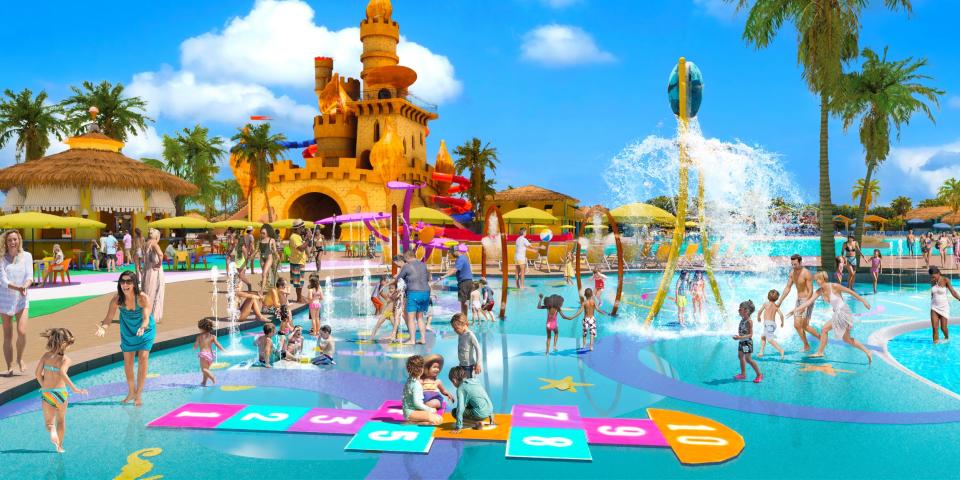 rendering of kids in water playground