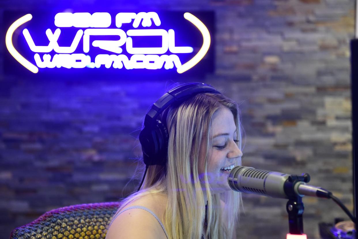 Brynn Meisse, of Ontario, speaks to her audience over the air through Ashland University's 88.9FM WRDL in 2022. This year's Vinylthon is Saturday and Sunday, which coincides with Record Store Day. (ZACH TUGGLE/MANSFIELD NEWS JOURNAL FILE PHOTO)