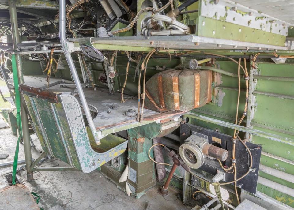 What's left of the interior of Lancaster KB 882. 