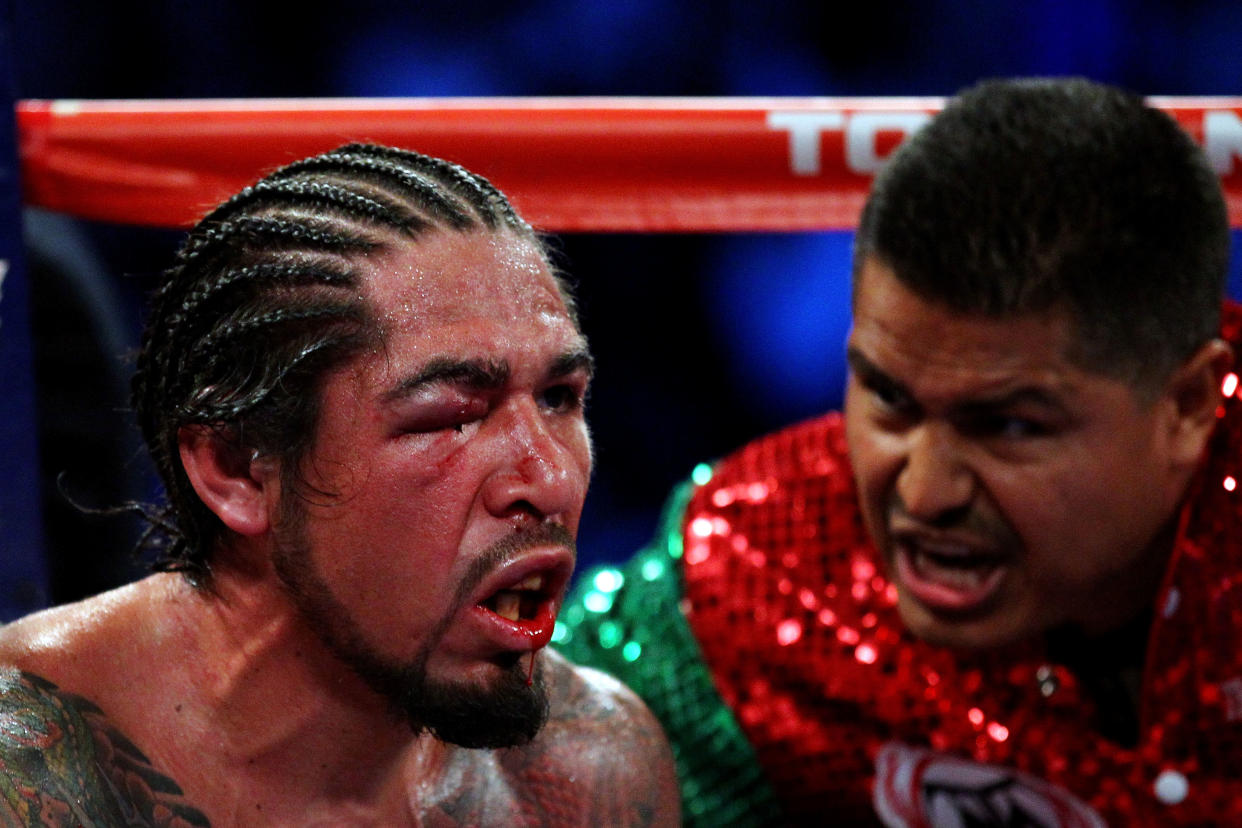 Antonio Margarito durante su pelea contra Miguel Cotto en diciembre de 2011. (Al Bello/Getty Images)