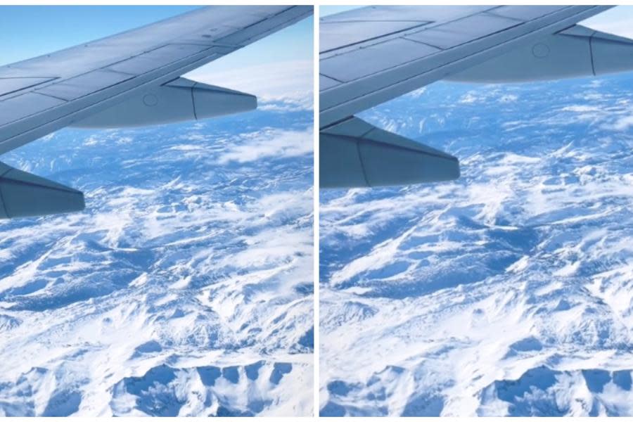 Usuario capta desde avión impresionante paisaje nevado en California 