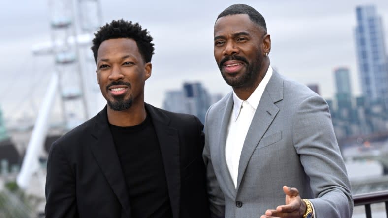 Actors (from left) Corey Hawkins and Colman Domingo attend a November press event for “The Color Purple” at England’s IET London: Savoy Place. (Photo: Gareth Cattermole/Getty Images)