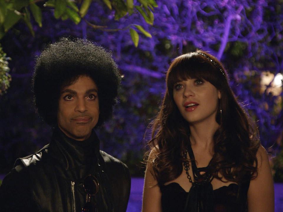 Prince and Zooey Deschanel on season three, episode 14 of "New Girl."