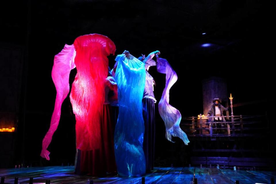 Light and airy fabric helps create the magical, mysterious undersea world of Area Stage Company’s “The Little Mermaid” getting an immersive treatment at the Arsht Center.