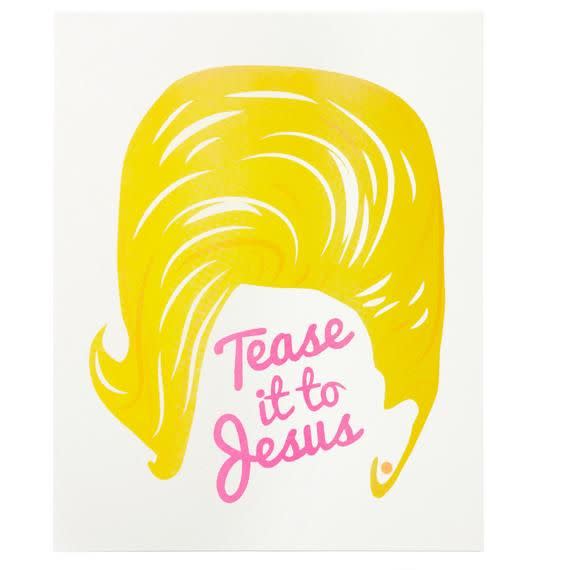 Tease it to Jesus Dolly Parton Risograph art print