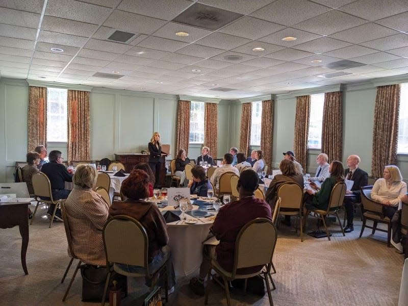 Prospective members of a STEM Learning Ecosystem in Etowah County met Feb. 15 at the Gadsden Country Club to exchange ideas and gauge the various resources they possess.