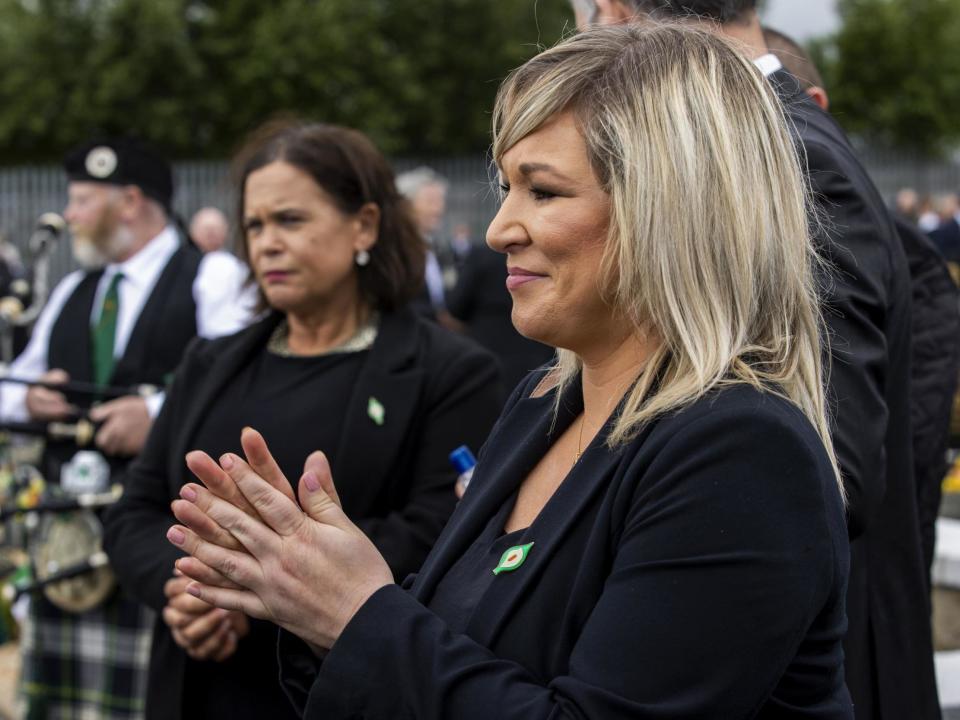 Deputy first minister Michelle O'Neill attends the funeral of Bobby Storey in west Belfast on 30 July, 2020: Liam McBurney/PA Wire