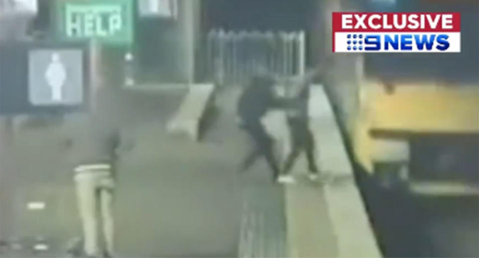 Man saves another man at Petersham train station in Sydney's inner-west.