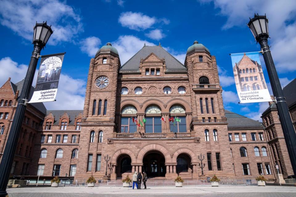 Queen’s Park is shown in Toronto, Monday, Feb. 20, 2023. The Ontario legislature is set to resume sitting after a two-month winter break that began in December. THE CANADIAN PRESS/Frank Gunn