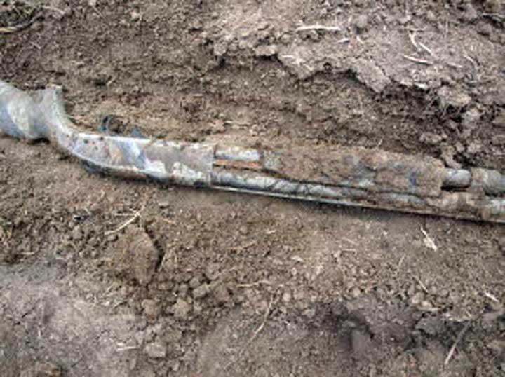 The murder weapon, a shotgun was unearthed by a farmer while plowing a field less than a quarter mile from where Robert Poynter was shot. / Credit: Hunt County DA's Office