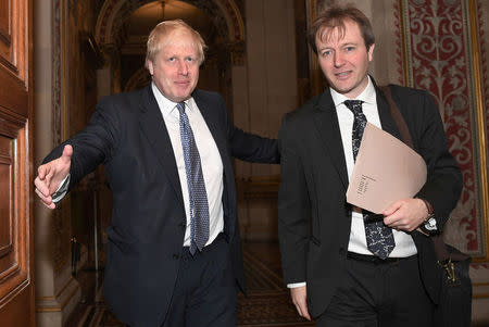 Britain's Foreign Secretary Boris Johnson meets with Richard Ratcliffe, the husband of Nazanin Zaghari Ratcliffe who is detained in Iran, at the Foreign & Commonwealth Office in London, Britain, November 15, 2017. REUTERS/Stefan Rousseau/Pool