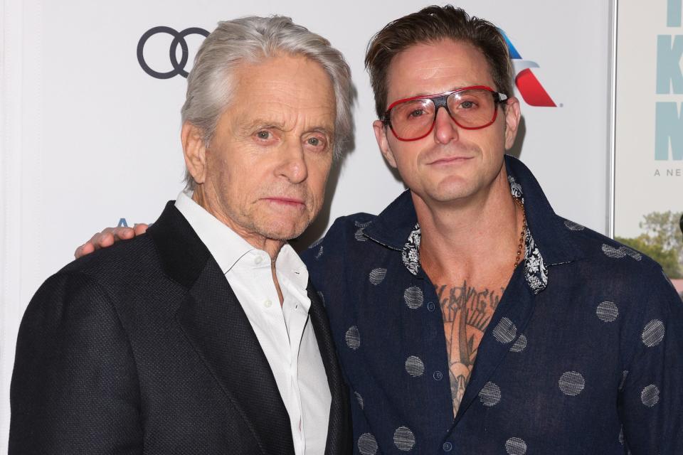 Micheal and Cameron Douglas at Audi event 