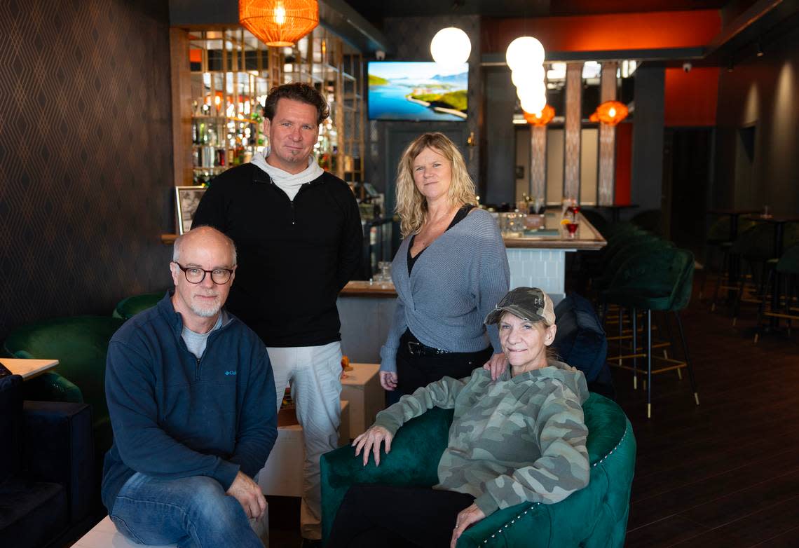 Brent (left) and Patti Allison (right) along with Patti’s son Danny Ivy and her daughter, Kristi Ivy are opening Oliver’s Lounge, the first-ever bar for Lincoln Heights.