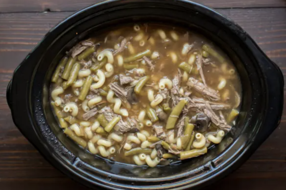 <p>The Magical Slow Cooker</p><p>The rave reviewers will start pouring in once everyone has their first bite.</p><p><strong>Get the Recipe: <a href="https://www.themagicalslowcooker.com/slow-cooker-french-dip-soup/" rel="nofollow noopener" target="_blank" data-ylk="slk:Crock Pot French Dip Soup;elm:context_link;itc:0;sec:content-canvas" class="link ">Crock Pot French Dip Soup</a></strong></p>