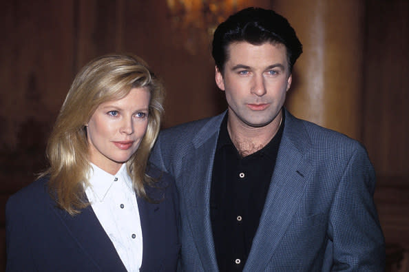 Alec Baldwin and Kim Basinger in formal button-ups