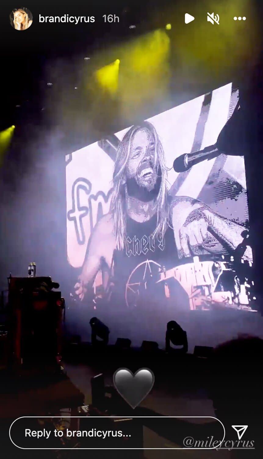 Miley Cyrus Pays Tribute to Taylor Hawkins in Concert