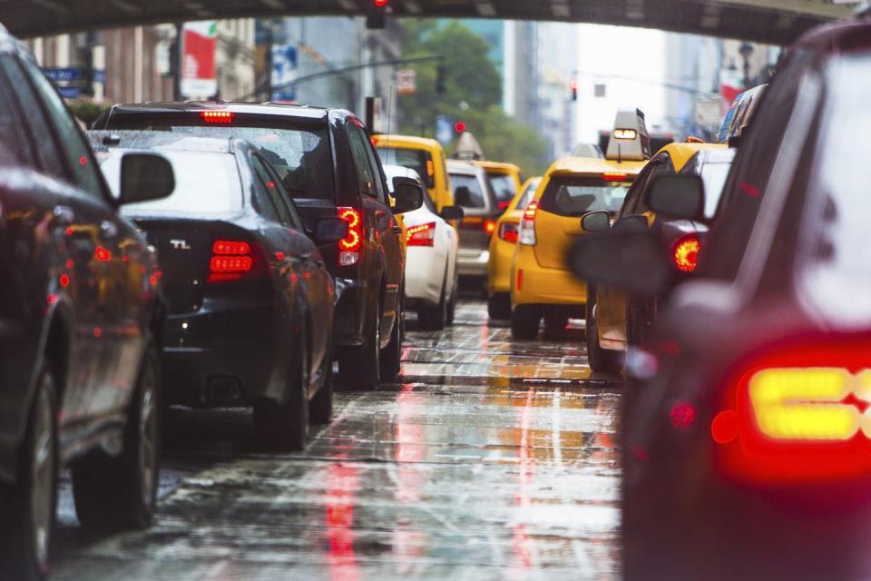 usa, new york state, new york city, manhattan, car traffic