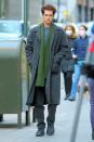 <p>Andrew Garfield is seen in character filming<em> Tick Tick Boom</em> on Monday in N.Y.C.</p>