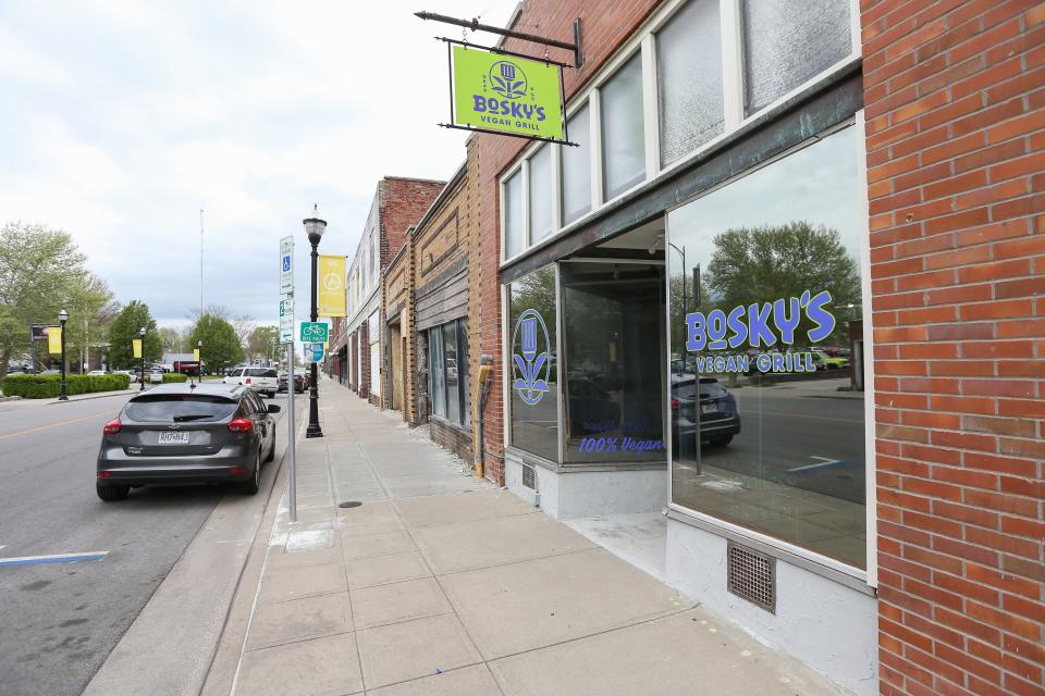 Bosky's Vegan Grill, located at 405 W Walnut St., is looking to open in early May.