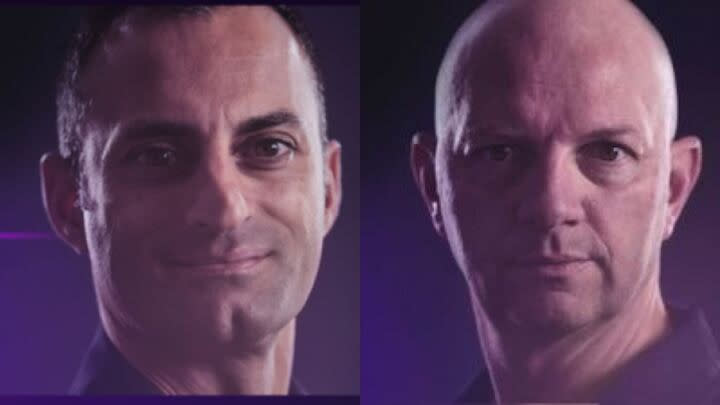 two headshots of Virgin Galactic pilots