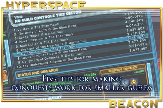 Hyperspace Beacon: Five tips for making SWTOR conquests work for smaller guilds