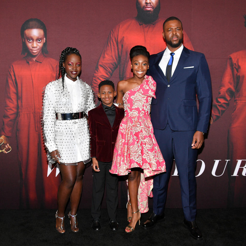 Lupita Nyong'o, Evan Alex, Shahadi Wright Joseph and Winston Duke, the cast of Jordan Peele's "Us", was celebrated for reflecting a cohesive dark-skinned family.&nbsp; (Photo: Dia Dipasupil via Getty Images)