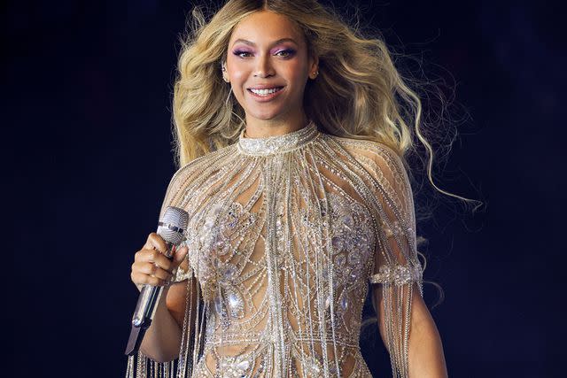 <p>Kevin Mazur/WireImage for Parkwood</p> Beyoncé on the Renaissance World Tour