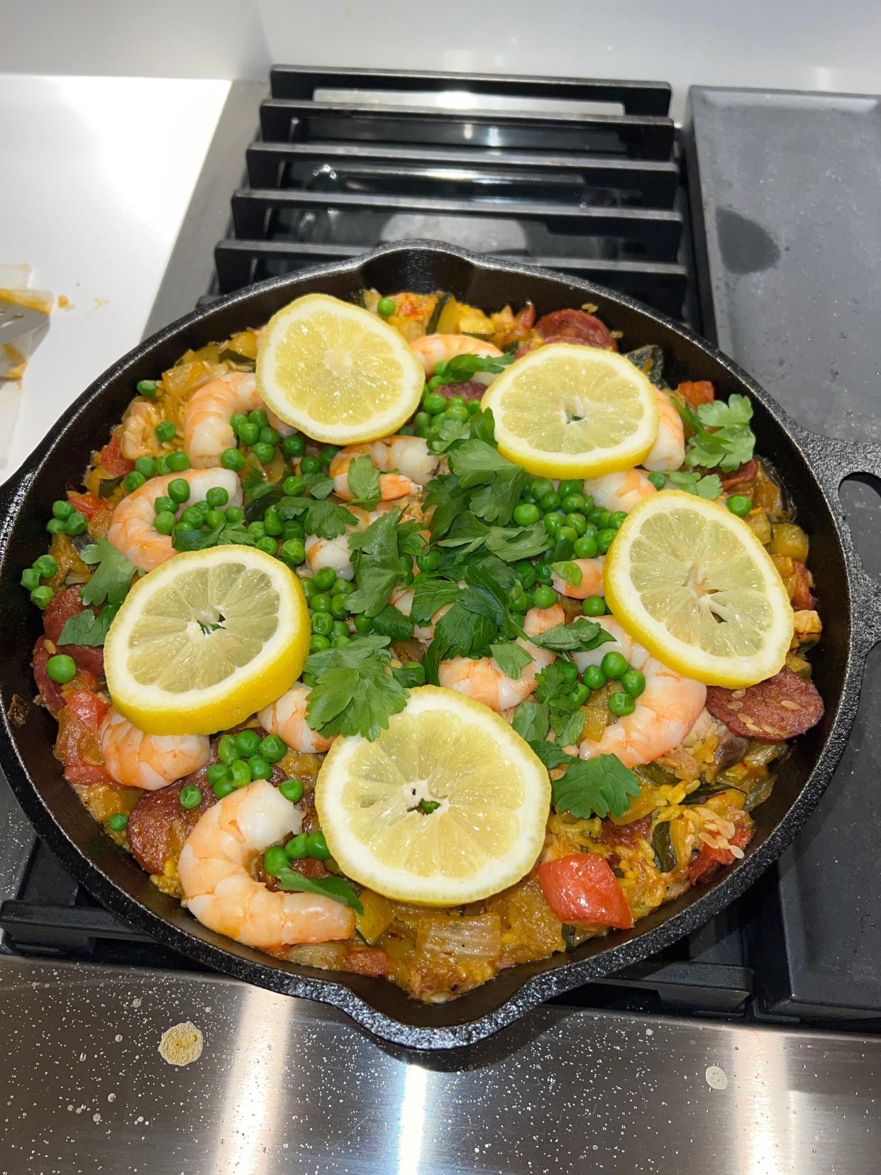 The Tennessean Opinion and Engagement Director David Plazas made from scratch from a "perfect paella" from a recipe in the newspaper on April 24, 2024.