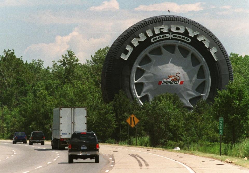 The huge Uniroyal tire on 94.