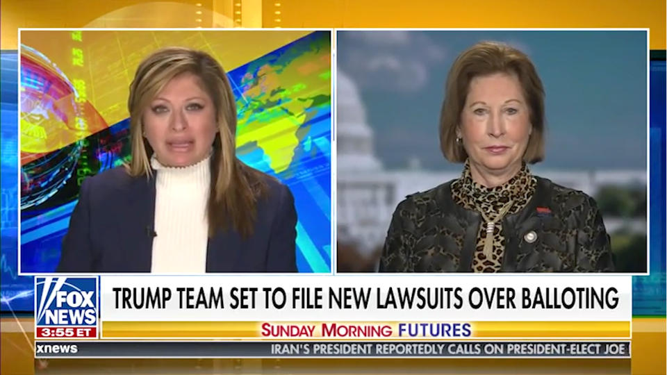 (L-R) Maria Bartiromo and Sidney Powell