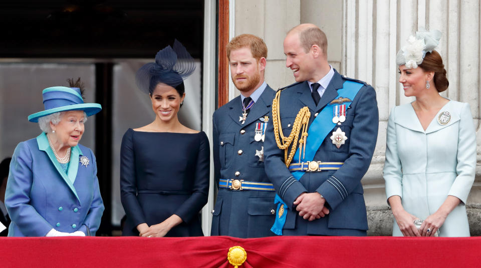 The Queen, along with Meghan, Prince Harry, Prince William and Kate Middleton, have been charming fans around the world with their recent public appearances. Photo: Getty