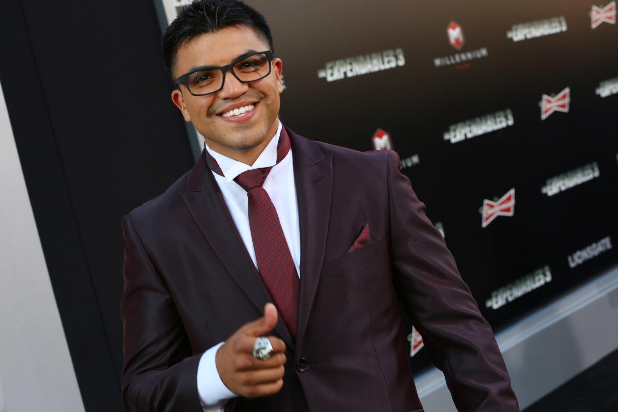 Victor Ortiz arrives at the Lionsgate Los Angeles premiere of &quot;The Expendables 3&quot; at TCL Chinese Theatre on Monday, Aug. 11, 2014, in Hollywood, Calif. (Photo by Alexandra Wyman/Invision for Lionsgate/AP Images)