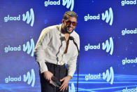 <p>BEVERLY HILLS, CALIFORNIA – MARCH 30: Bad Bunny at the 34th Annual GLAAD Media Awards Los Angeles – Show at The Beverly Hilton on March 30, 2023 in Beverly Hills, California. (Photo by Jerod Harris/Getty Images)</p>