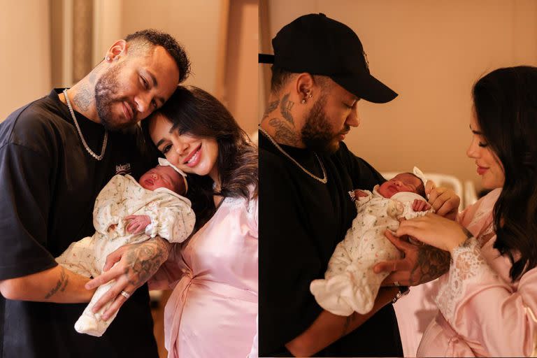 Neymar y Bruna se mostraron con Mavie (Foto Instagram @brunabiancardi)