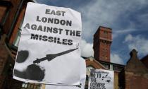 The Lexington Building, a proposed site for stationing surface-to-air missiles, near London's Olympic Park as residents march against the proposal in June 2012. London residents on Tuesday lost their court battle to prevent the government placing surface-to-air missiles on the roof of their apartment block during the Olympics