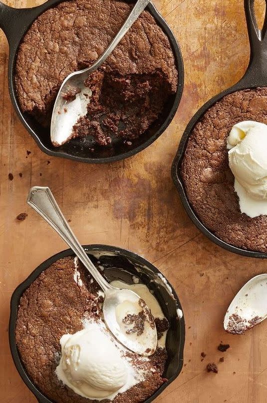 <p>Three-ingredient skillet brownies are just as easy to make as boxed. Scratch that— they're easier.</p><p><em><a href="https://www.goodhousekeeping.com/food-recipes/dessert/a28622256/chocolate-hazelnut-brownies-recipe/" rel="nofollow noopener" target="_blank" data-ylk="slk:Get the recipe for Chocolate Hazelnut Brownies »;elm:context_link;itc:0;sec:content-canvas" class="link ">Get the recipe for Chocolate Hazelnut Brownies »</a></em></p>