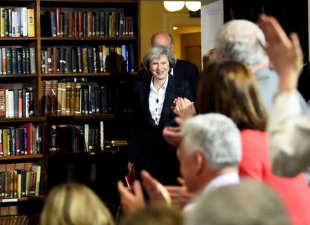 Britain's Home Secretary Theresa May attends a press conference in London, Britain, June 30, 2016. REUTERS/Dylan Martinez