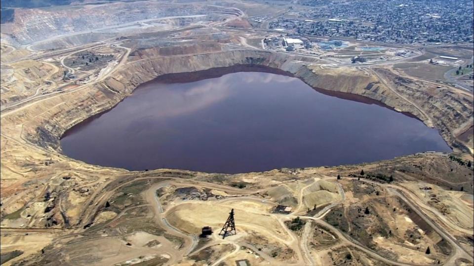 PHOTO: The Berkeley Pit in Butte, Mon. has been polluted following decades of copper mining, (ABC News)