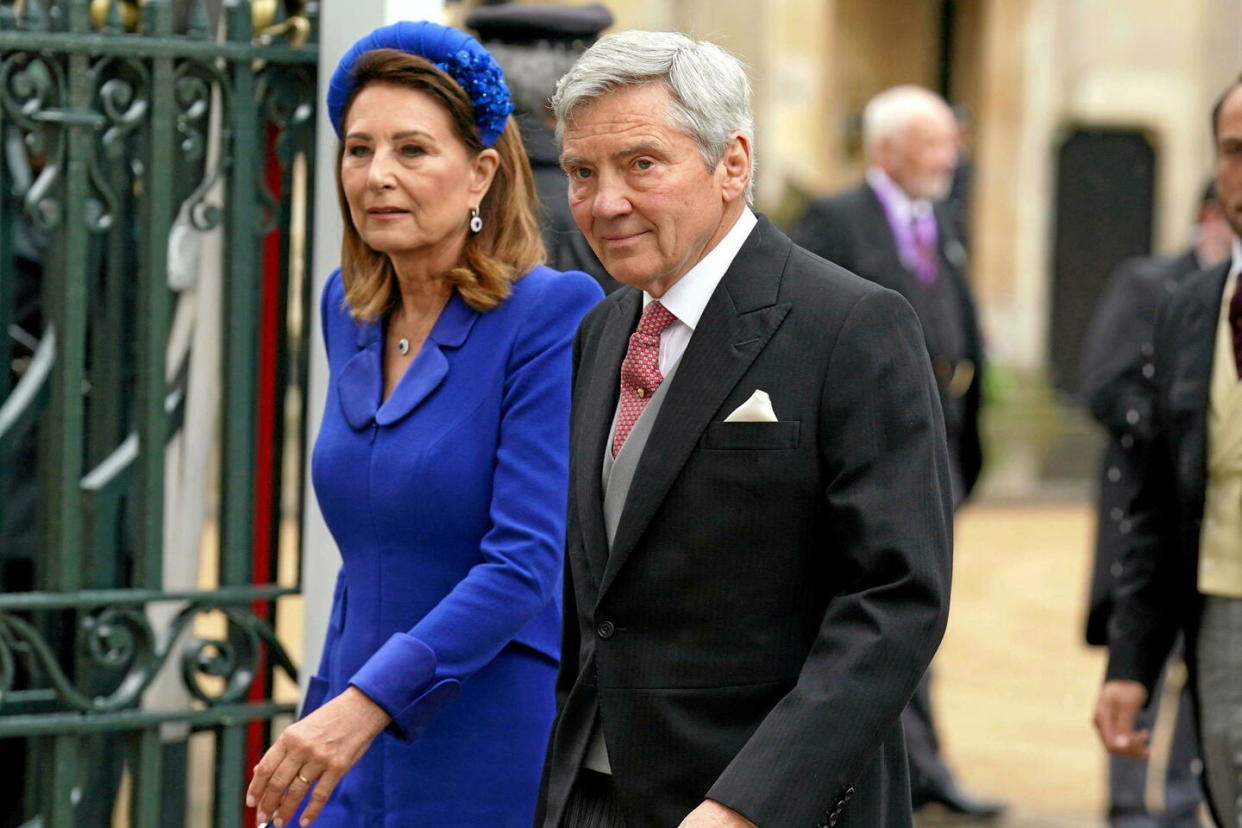 Carole et Michael Middleton lors du couronnement de Charles III, le 6 mai 2023.   - Credit:WPA Pool/Shutterstock/SIPA 
