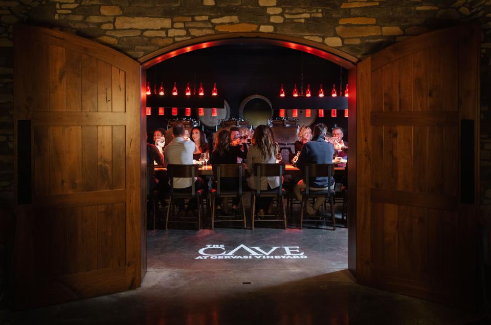 The Cave at Gervasi Vineyard offers an intimate, immersive wine-tasting experience.