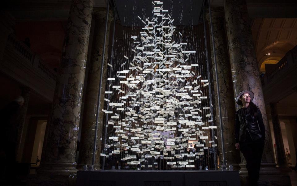 This year's V&A Christmas tree is different from the ones of the museum's past, such as Es Devlin's work in 2017 - Dan Kitwood/Getty Images