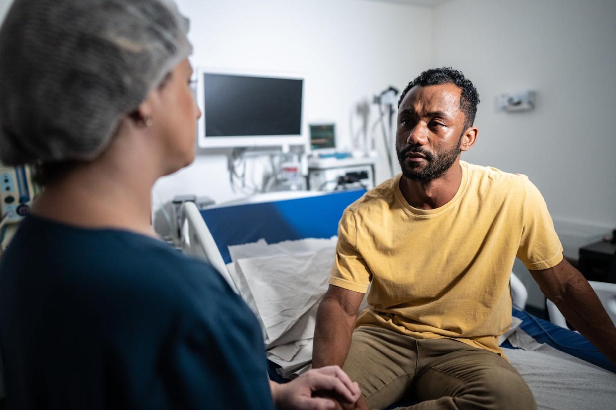 Prejudice and stereotyping can negatively affect patient-provider communication. <a href="https://www.gettyimages.com/detail/photo/patient-listening-to-doctor-in-the-hospital-royalty-free-image/1492668069" rel="nofollow noopener" target="_blank" data-ylk="slk:FG Trade/E+ via Getty Images;elm:context_link;itc:0;sec:content-canvas" class="link ">FG Trade/E+ via Getty Images</a>